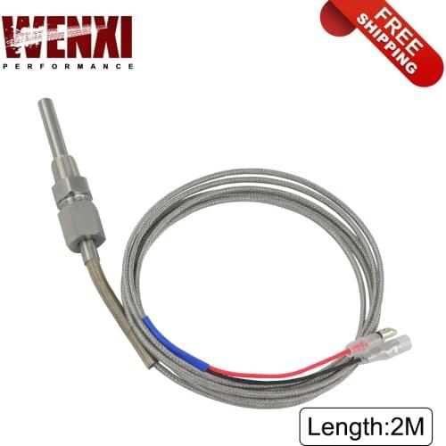 Exhaust gas Temp sensor 2m EGT K Type Thermocouple Probe Exhaust Temperature Sensors Threads Exhaust Temp Sensor