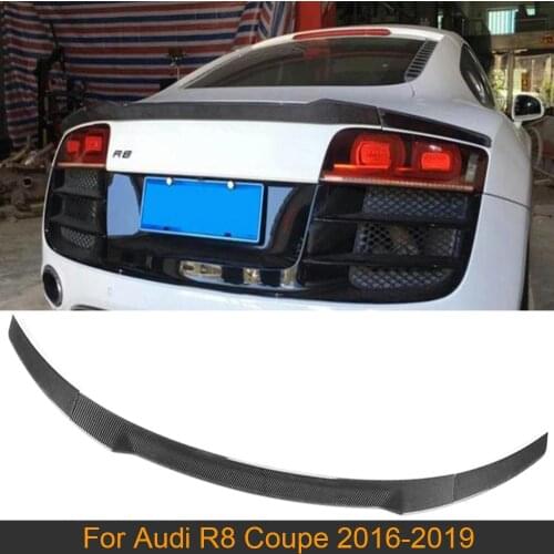 For Audi R8 Carbon Fiber Rear Trunk Spoiler Wing for Audi R8 Coupe Only 2016 - 2019 Rear Tail Trunk Boot Lip Wing Spoiler