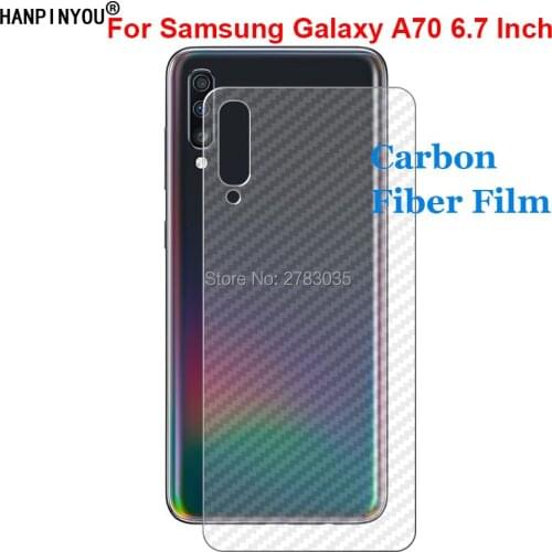 For Samsung Galaxy A70 A705 6.7" Durable 3D Anti-fingerprint Carbon Fiber Back Film Screen Protector (Not Tempered Glass)