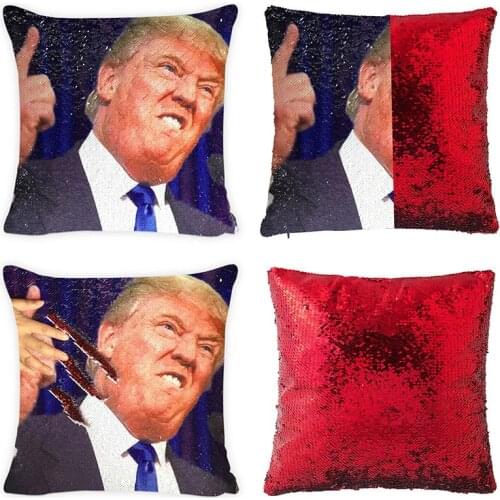 Reversible Sequin Cushion Cover Unicorn Trump Color Changing Magical Pillow Case Nicolas Cage Cushion Case With Pillowcase cover