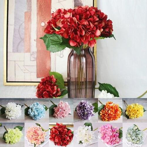 1PC Hot Decoration Wedding Bouquet Bridal Hydrangea Silk Fake Flowers 6 Heads