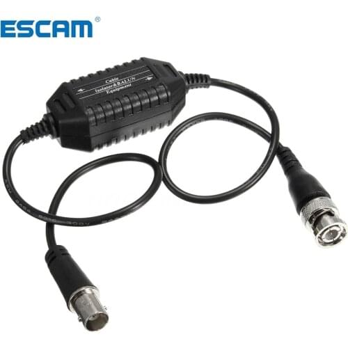 ESCAM Coaxial Video Ground Loop Isolator Balun BNC Male to Female for CCTV Camera