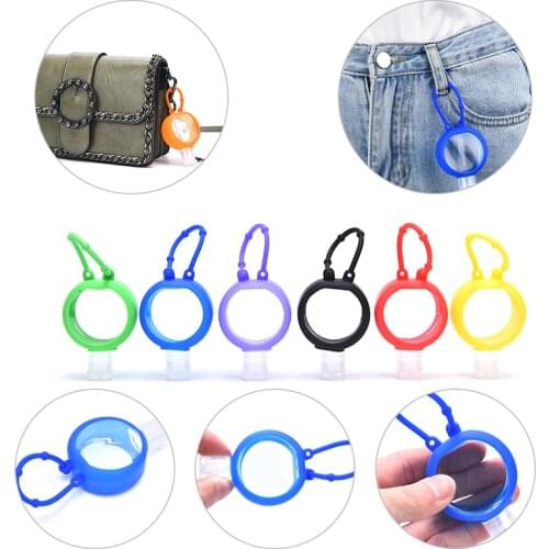 Round Solid Silicone Bath Baby Shower Hand Sanitizer Bottle Holder Portable