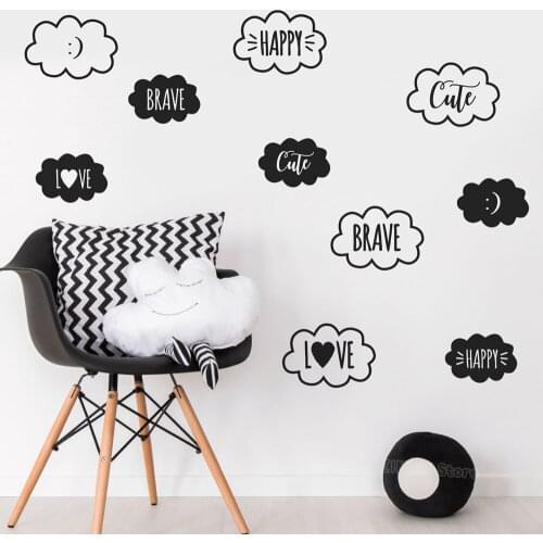 Trendy Happy Love Clouds Wall Decal Sticker Baby Nursery Bedroom Be Brave Wall Stickers Lovely Cute Modern Art Decals Mural Z272