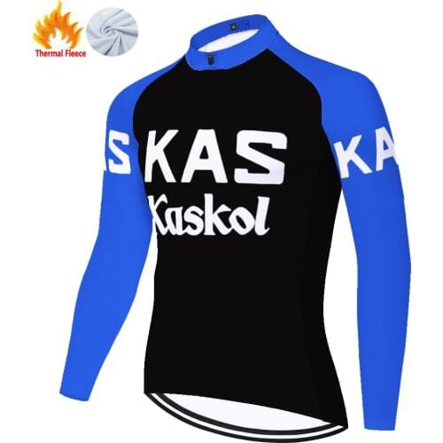 Kas Retro Winter Thermal Fleece Cycling 2021 Tenue Velo Homme Jersey Mallot Maglia Uomo Maillot Ciclismo Hombre Maillot Ciclismo