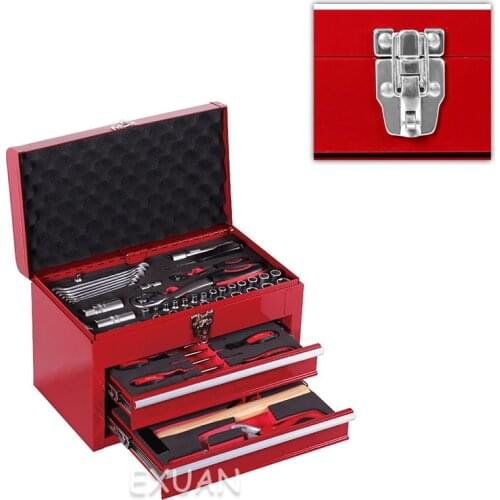 74-Piece Tool Set/Small Tool Cabinet/Socket, Portable Ratchet Wrench/Household Repair Tool Combination/Car Repair