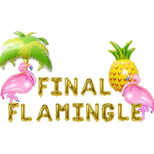 Final Flamingle Banner Balloons Flamingo Beach Balloons For Party Decorations Wedding Supplies Birthday Accessories
