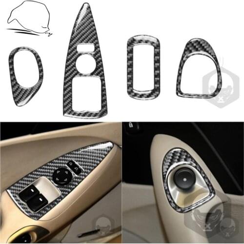 Carbon Fiber Window Lift Switch Panel Door Hanel Button Sticker Set For Chevrolet Corvette C6 2005-2007 Car Interior Accessories