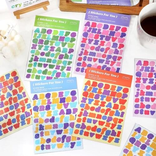 1 Sheet Colored Glitter Sparkle Cute Alphabet Letter Decorative Stickers for DIY Crafts Scrapbooking Photo Album Journal