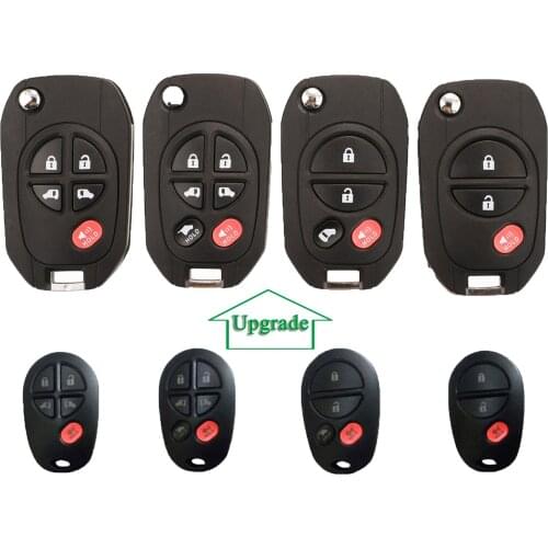 Bilchave Upgrade 3/4/5/6 Buttons Remote Control Car Key Fob Shell Case Fob For TOYOTA Sequoia Highlander Sienna Tacoma Tundra