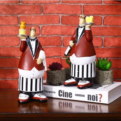Retro Chef Kitchener Restaurant Bar Cafe Creative Dining Room Cake Shop Decor Kitchen Showcase Photographic Props Cook Statue