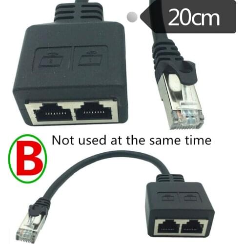 RJ45 eight-core network cable splitter network tee head one point two adapter network extender CAT6 / CAT5