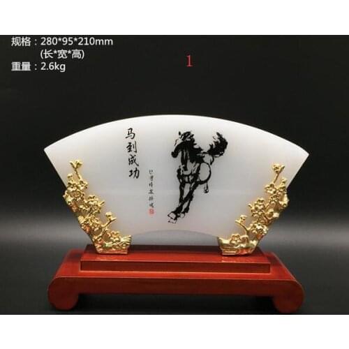 21cm Class reunion gift glass jade screen decoration