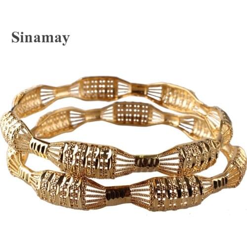 Vintage Gold-Plated Ladies Bangles For Bracelets women bracelets and Jewelry bangles open Copper bracelets Wedding Accessories