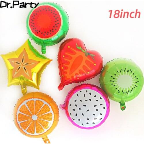 3pcs 18inch Orange Watermelon Fruits Helium Foil Balloons Summer Birthday Party Supplies House Decor Tropical Party Decoration