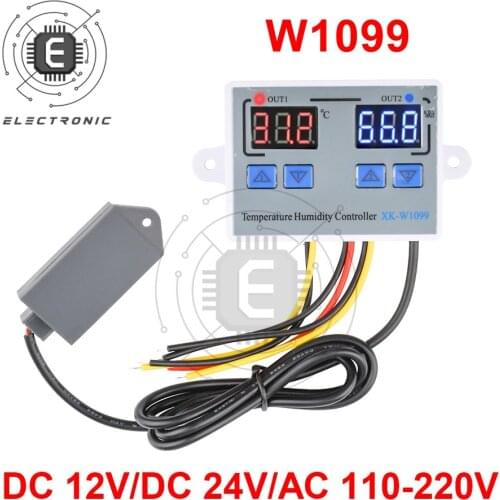 W1099 LCD Intelligent Digital Display Temperature Humidity Controller Regulator Heating Cooling Control Thermometer Hygrometer