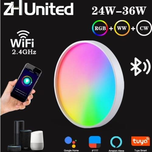 WIFI Smart LED Ceiling Light 36W Voice Control Dimmable RGB Bluetooth Indoor Alexa Google Modern Lamp Tuya Intelligent Lamps