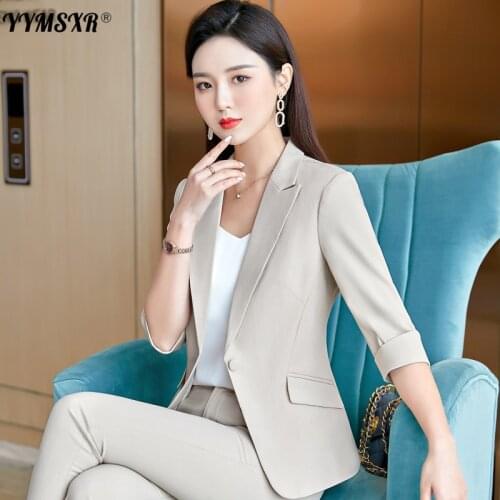 High-quality Suit Women 2021 Summer New Fashion Temperament Short Professional Suit Pants 2-piece Front Work Clothes