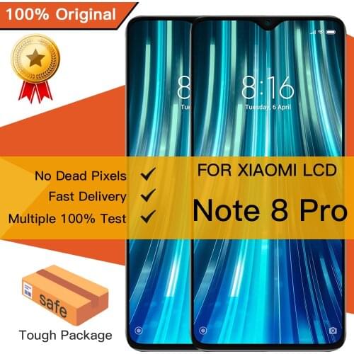 6.53" Super Amoled LCD For XiaoMi RedMi Note 8 Pro LCD Screen Display Touch Digitizer Assembly Repair Parts 100% Tested