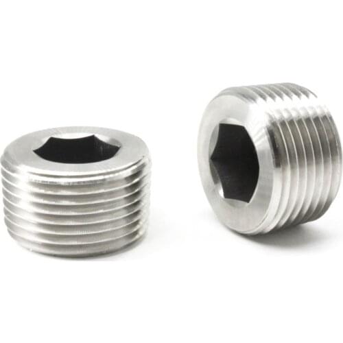 1/8" 1/4" 3/8" 1/2" 3/4" 1" BSP NPT Male Thread 316 Stainless Steel Hex Socket End Cap Plug Pipe Fitting Connector