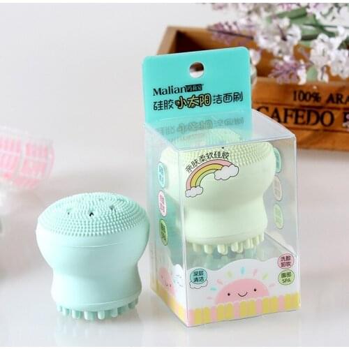 1PC Random Color Silicone Face Cleansing Brush Small Octopus Face Exfoliating Blackhead Extrator Remover Cleansing Brush Tools
