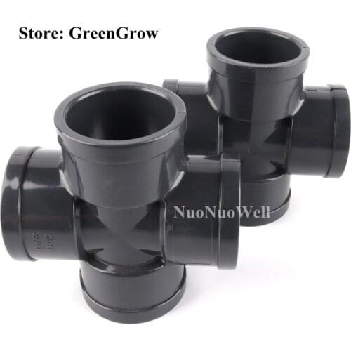 1pc I.D 20~110mm UPVC Cross Connector Garden Irrigation Water Pipe Connectors Aquarium Tank DIY Tools PVC Tube 4-Ways Joints