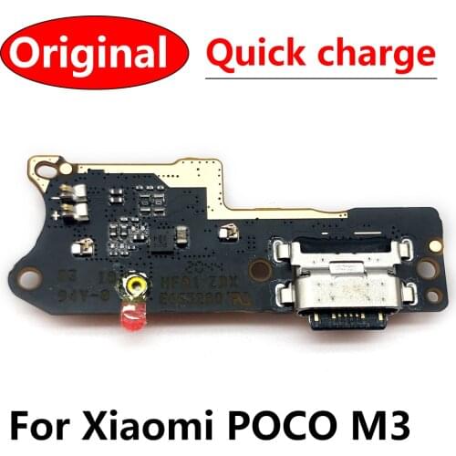 100% Original New USB Charging Port Mic Microphone Dock Connector Board Flex Cable For Xiaomi Poco M3 Repair Parts
