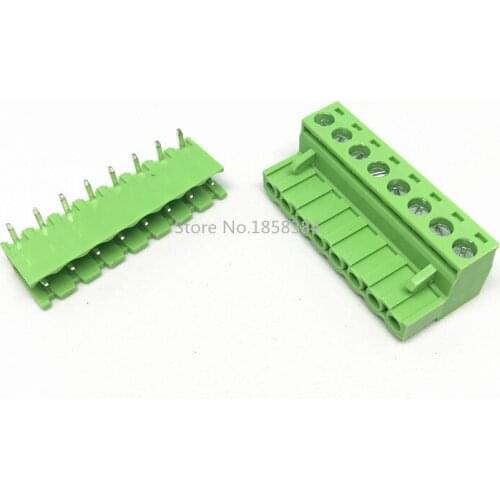 100PCS 2EDG-5.08-8P + 2EDGV-5.08-8P 2EDG 2EDGV 8Pin 5.08mm Right Angle Pin Plug-in Screw Terminal Block ROHS