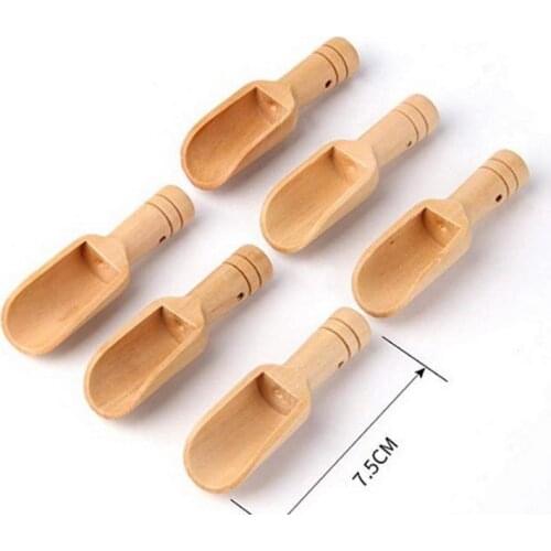 1000pcs) 75x25mm Mini Wooden Scoops Wooden Spoons Sugar Salt Scoop SN2953