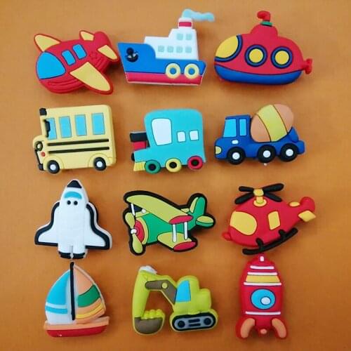 12 Piece Set Of PVC Car Airplane Shoe Accessories Cute Shoe Buckle Decoration Suitable For Crocodile JIBZ Party Kid Gift