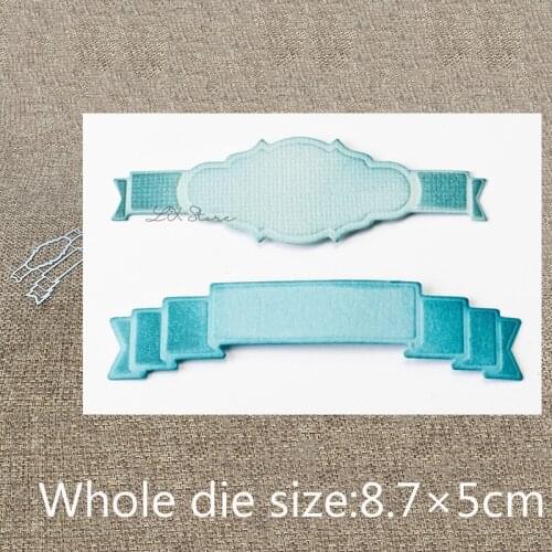 New Design Craft Metal Cutting Die 2pcs banner label decoration scrapbook die cuts Album Paper Card Craft Embossing die cuts