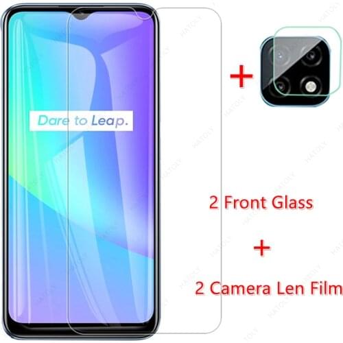 2PCS Glass for Realme C25 Tempered Glass for Realme C25 Screen Protector Camera Len Film for Realme C25 C21 C15 C11 2021 GT 5G