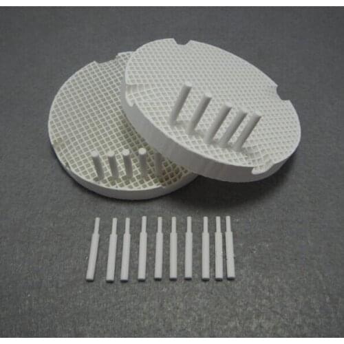4 Dental Lab Porcelain Honeycomb Firing Trays with 20 Zirconia and 20 Metal Pins