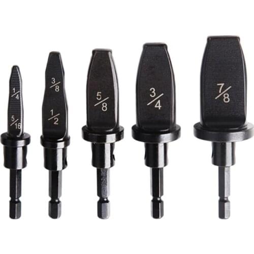5pcs Pipe Expander Metric and Inch Pipe Expander Hexagonal Handle Air Conditioner Copper Pipe Reamer Electrician Repair