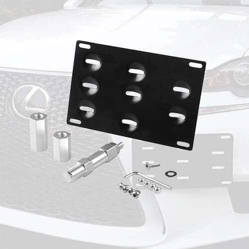 Free Shipping 1 Set Front Bumper Tow Hook License Plate Mounting Bracket Holder For Vehicles