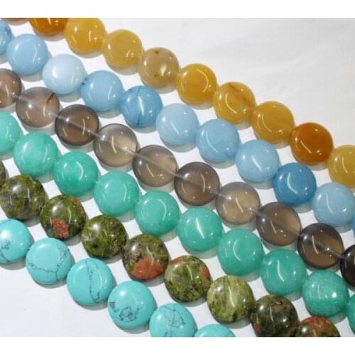 16x16mm Natural stone quartz crystal Agates turquoises tiger eye Round shape Beads for DIY Jewelry Making necklace 25pcs strand