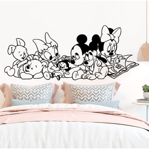 Disney Cartoon Baby Mickey Minnie Mouse Winne Vinyl Wall Stickers For Kids Room Bedroom Accessories Art Decor Wallpaper Poster