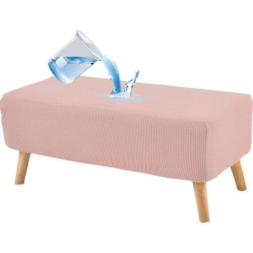 Stool Cover Elastic Water Resistant Jacquard Stretch Ottoman Cover Customize Stool Slicover Spandex Ottoman Slipcover