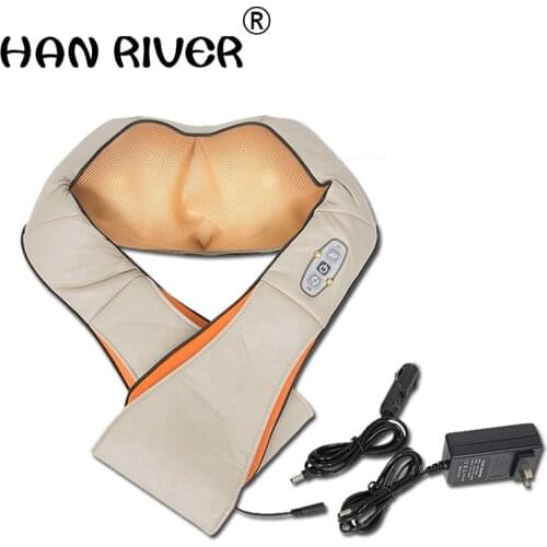 Electrical Neck Shoulder Back Body Massager Shiatsu Kneading Massage Pillow with Infrared Heating Car Home