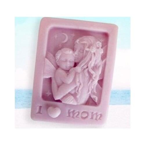 FM317 Silicone mold baby love mami shape handmade soap candle mold Chocolate Fondant cake mould Baking mold DIY tools