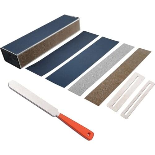 Guitar Fret Crowning Narrow Dual Edge Tools + Guitar Bass Leveler Fret Files with Self-Adhesive Sandpaper + 2 Fretboard Protecto