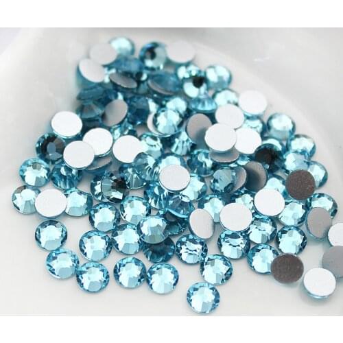 SS4-SS20 Aquamarine rhinestone for Nail Art Flatback Non Hotfix Glue on Nail Art Rhinestones,Boutique and Top grade