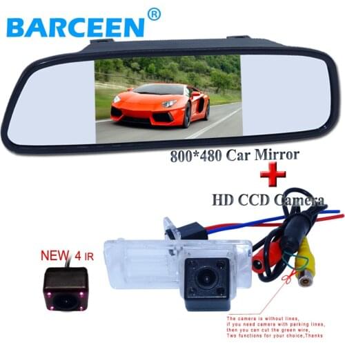Night vision car rearview camera +5" car screen mirror monitor use for Renault Fluence/Dacia Duster/Megane 3/ for Nissan Terrano