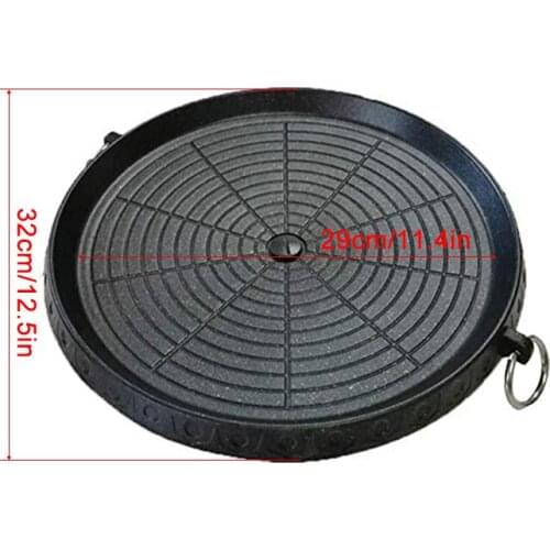 Korean Barbecue Plate Non-stick Barbecue Pan Round Korean Baking Tray Outdoor Smokeless BBQ Pan Cookware Accessories