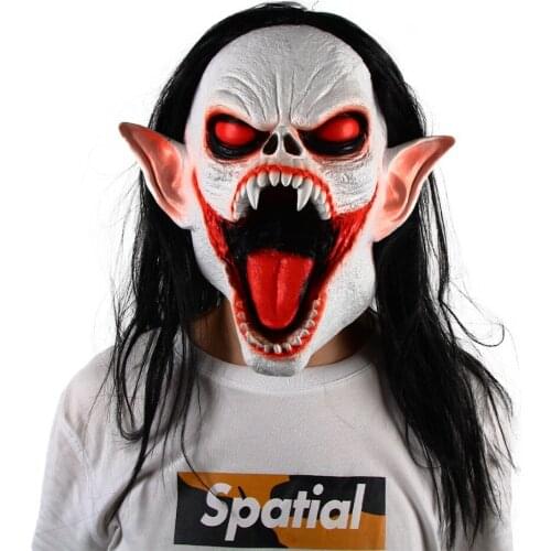 Halloween Fangs Vampire Monster Latex Mask Masquerade Party Horrifying Supplies Cosplay Costume Accessories