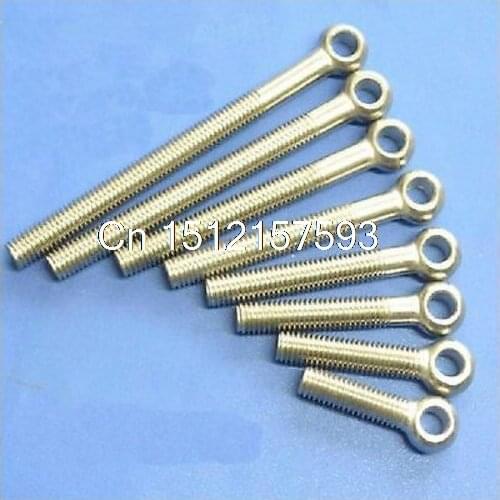 Lot 10 Metric M6*50 mm 201 Stainless steel eyelet bolt