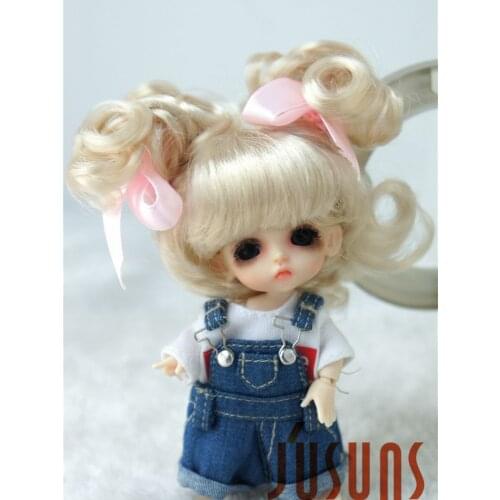 1/8 BJD Wigs JD011 5-6inch 13-15CM Lovely Charming Doll hair Lati yellow OB11 Synthetic mohair doll accessories