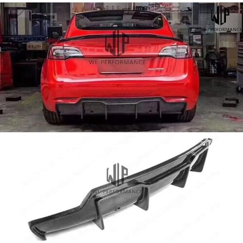 Model 3 High quality Carbon fiber Rear diffuser Rear lip Car styling For Tesla MODEL 3 Body kit 16-19