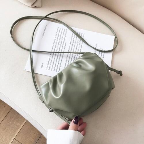 2020 New Fashion Cloud Shape Women Crossbody Bag Pleated Shoulder Messenger Bag Small Cute Lady Cloud Bag