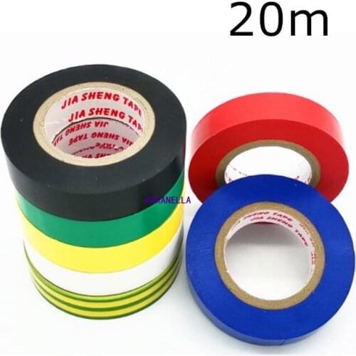 20m Wire Flame Retardant Electrical Insulation Tape High Voltage PVC Film Tape Waterproof Self-adhesive Electrician Tape
